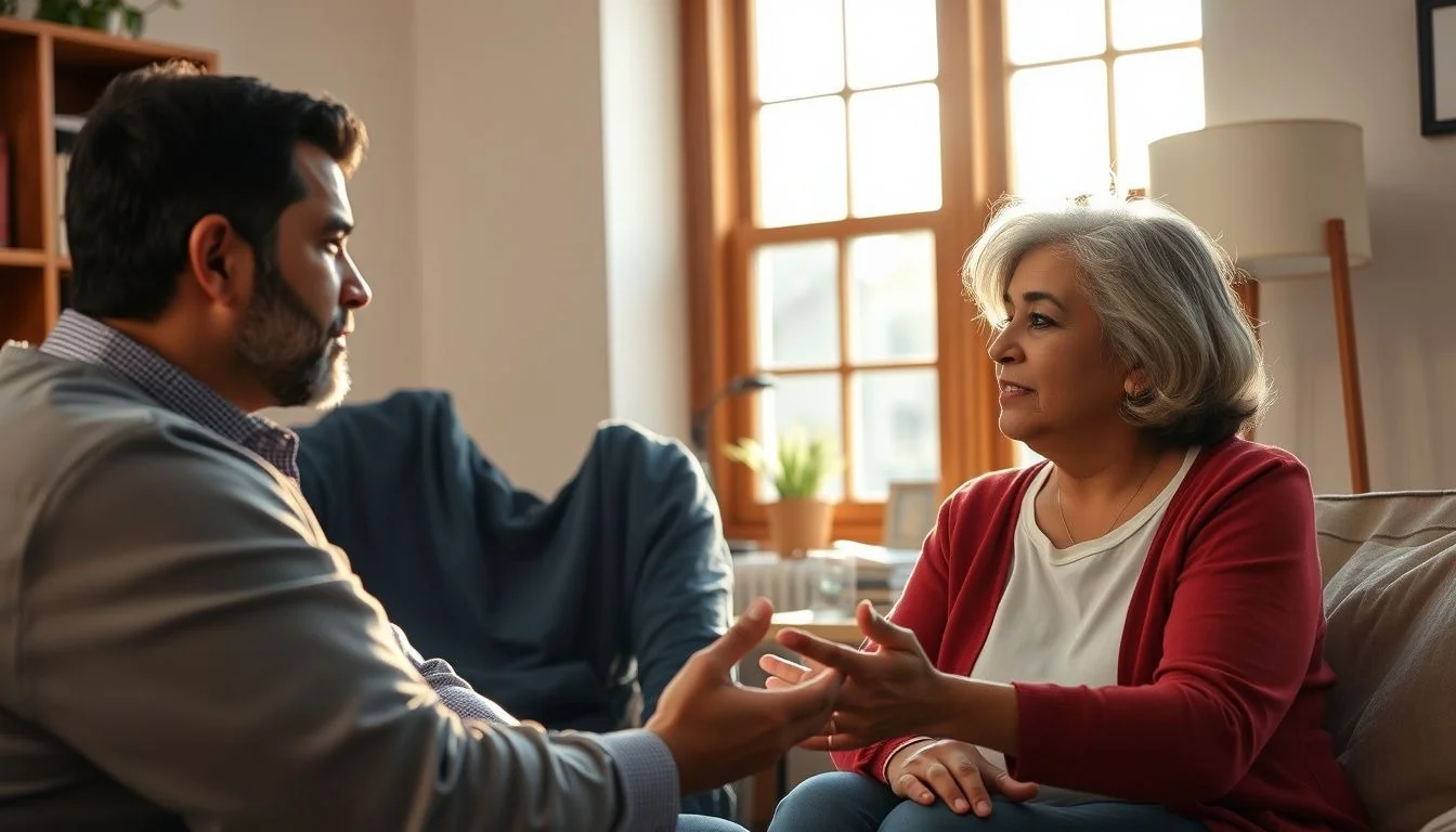 Counselor talking with a client