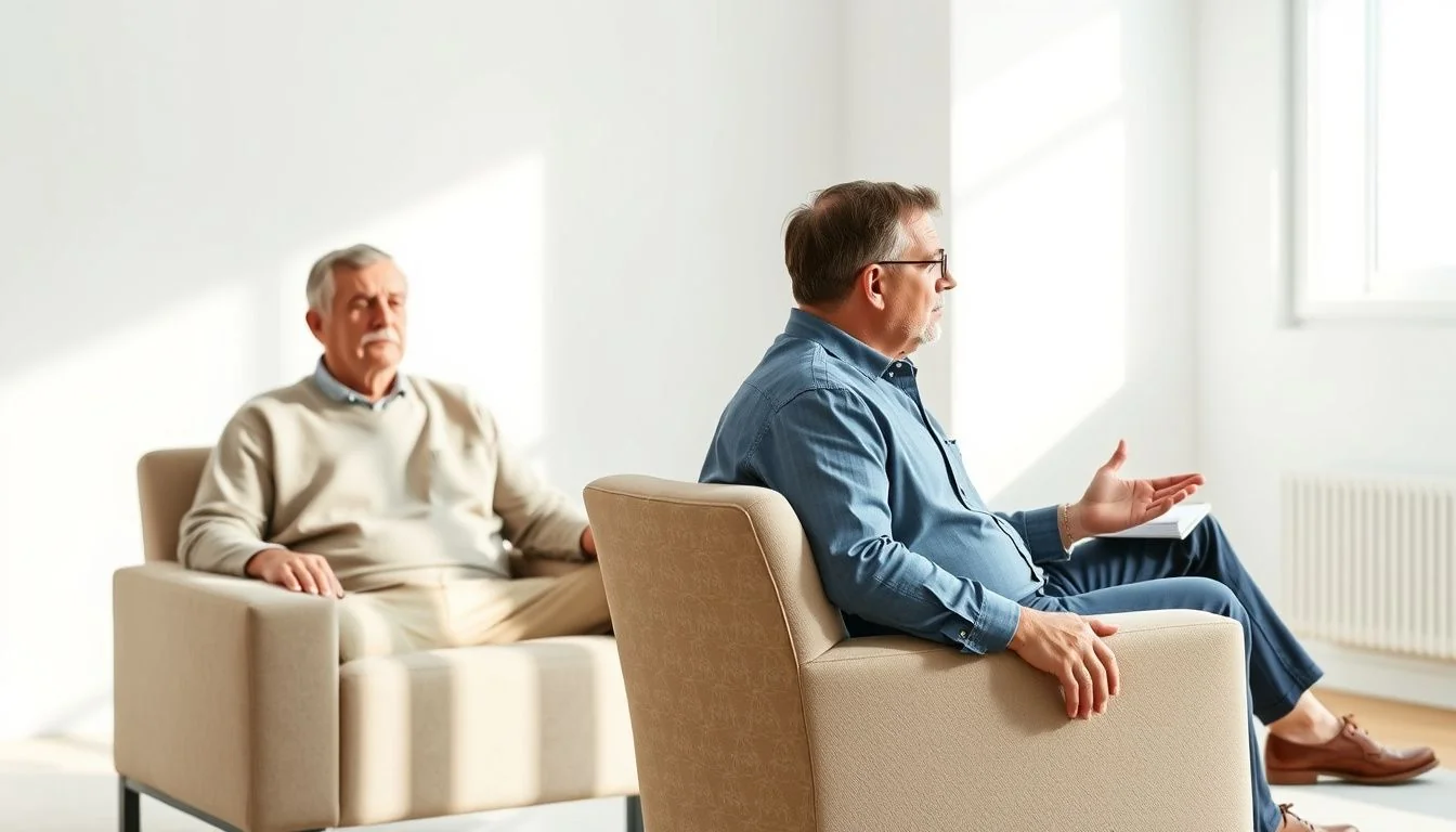 Counselor talking with a client