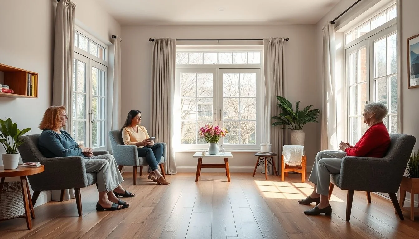 Counselor talking with a client