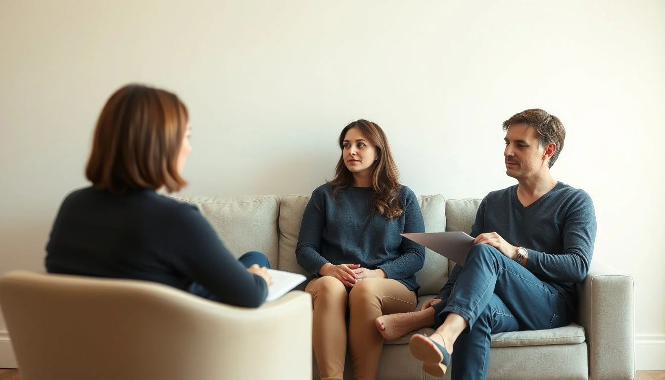 Counselor talking with a client